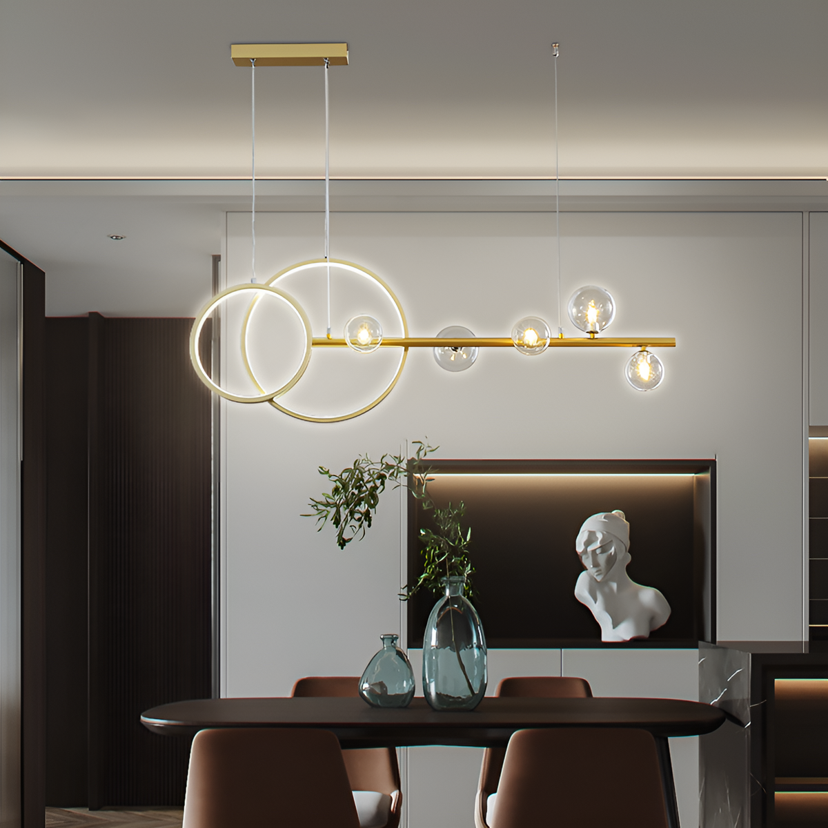 Люстра Geometry Style L-90 cm Gold + Clear 250488-100004490