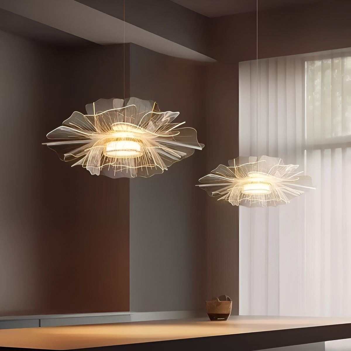 Люстра біла у вигляді квітки D-50 cm Led 4000K White Flower 250918-100002061