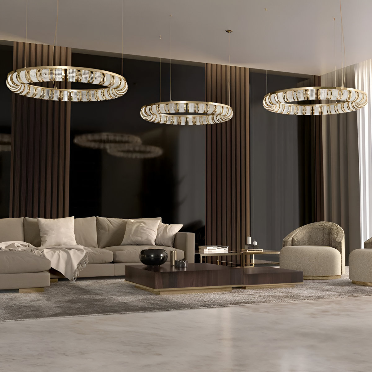 Люстра підвісна Shine Tunnel D-80cm Gold 250617-100005090