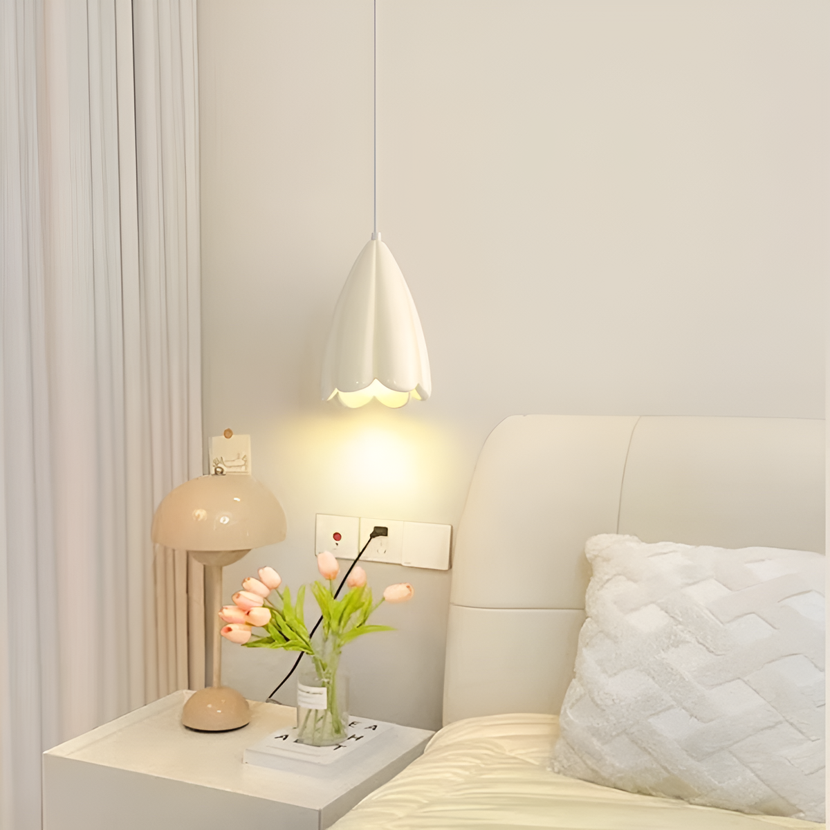 Світильник білий підвісний Квітка D-15 cm/ D-17 cm 5W Led White Flower 250558-100004735