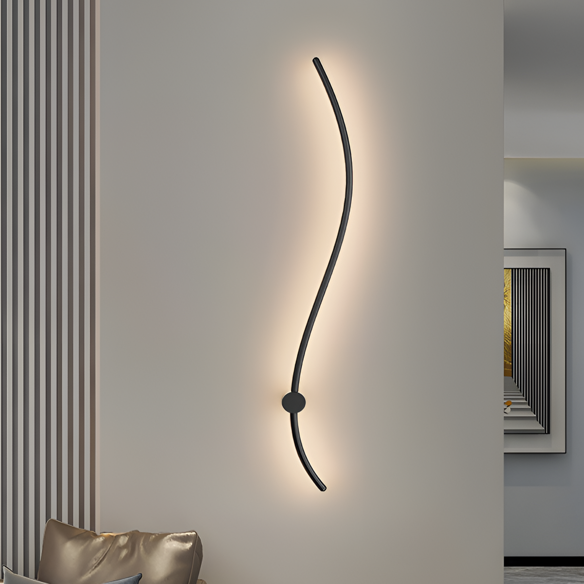 Настінний світильник Wave line light H-60cm Black 3000K 250491-100004435