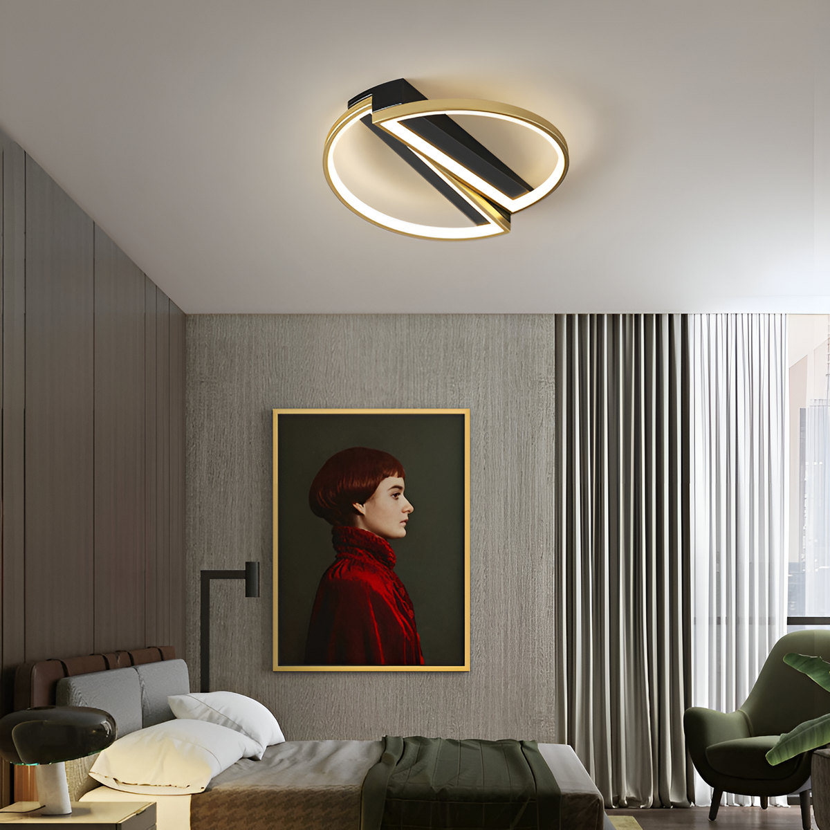 Стельовий світильник SemiCircle D-50 cm 72W Black + Gold 72W LED 250476-100004337