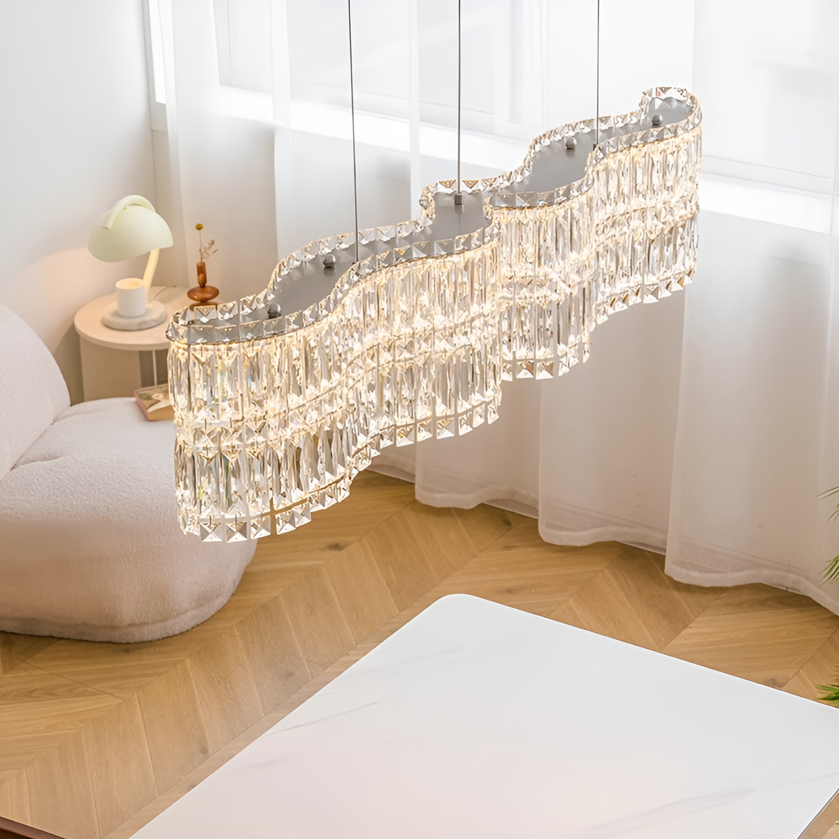 Люстра підвісна Crystal L-120cm 65W Chrome 250617-100005095