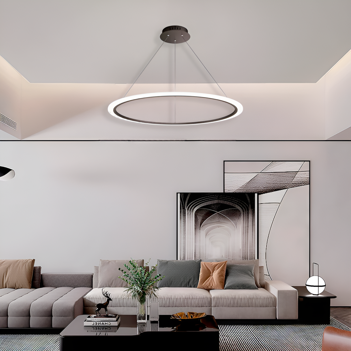 Люстра Circle з пультом Black D-40 cm 40W / D-60 cm 50W 250419-100004370