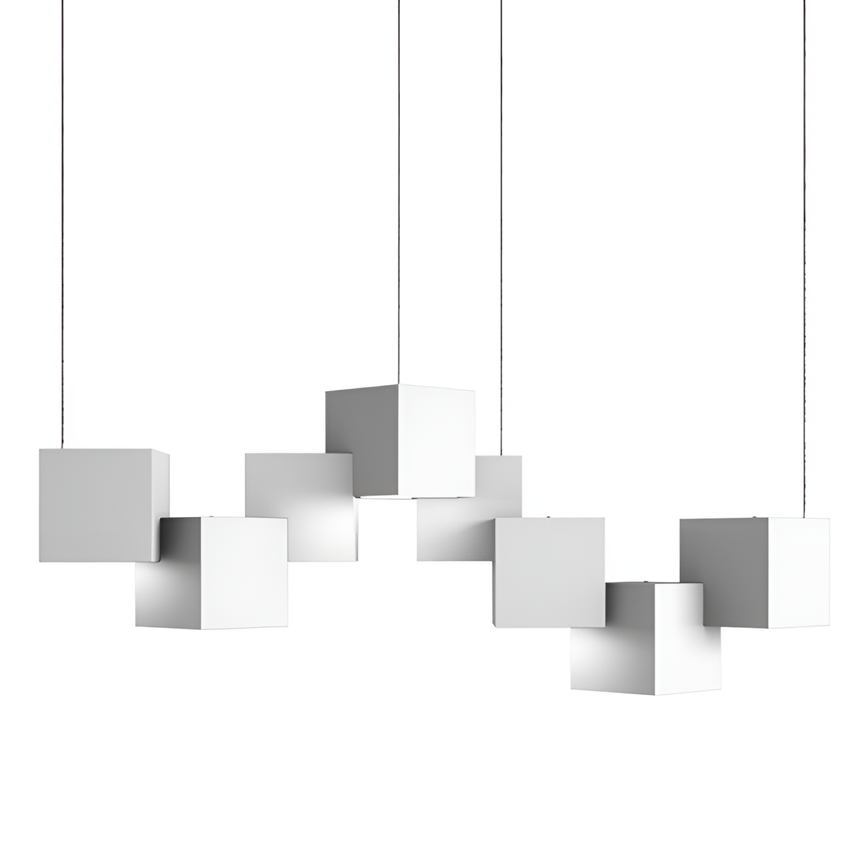 Люстра біла підвісна геометрична куби L-70cm Led 52W White Cube x8 250618-100005234