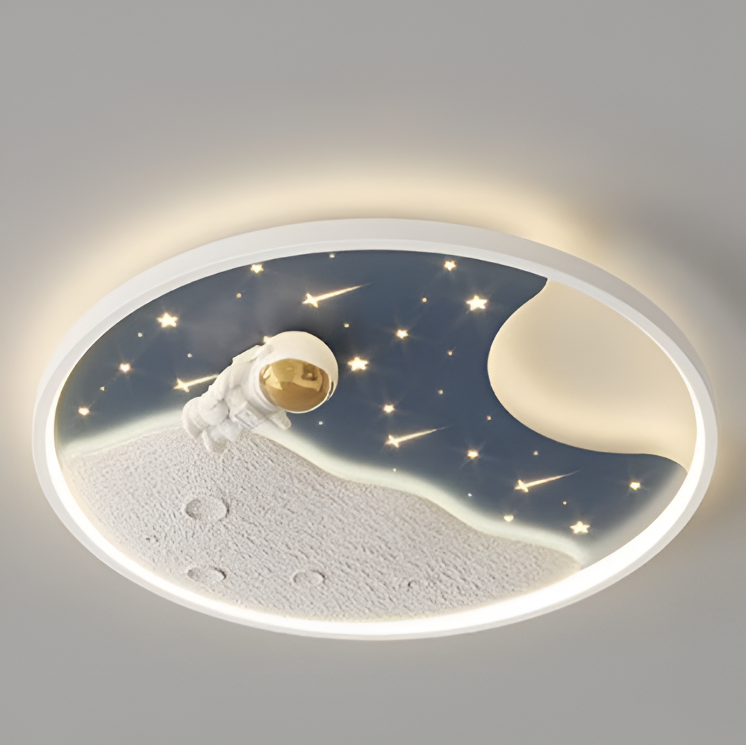 Стельова люстра космонавти H-7 cm D-40 cm / D-50 cm Led White / Blue Astronaut 250958-100002054