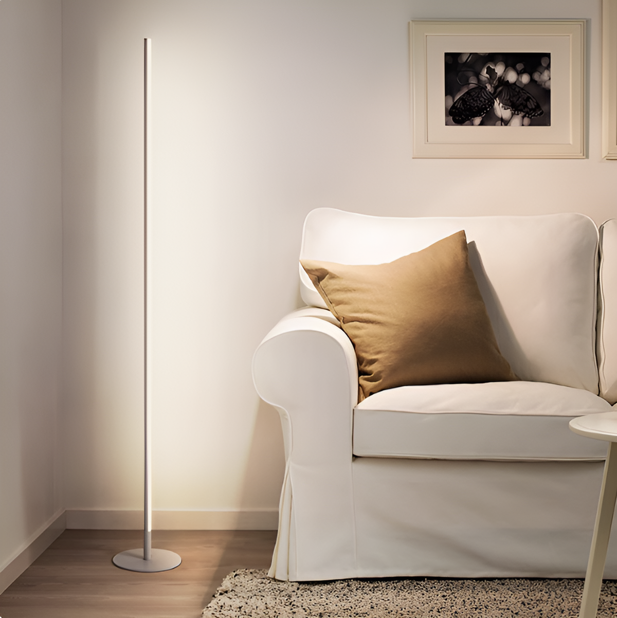 Торшер білий мінімалізм Лед H-150 cm 4000К Led White Pipeline linear 250722-100005399