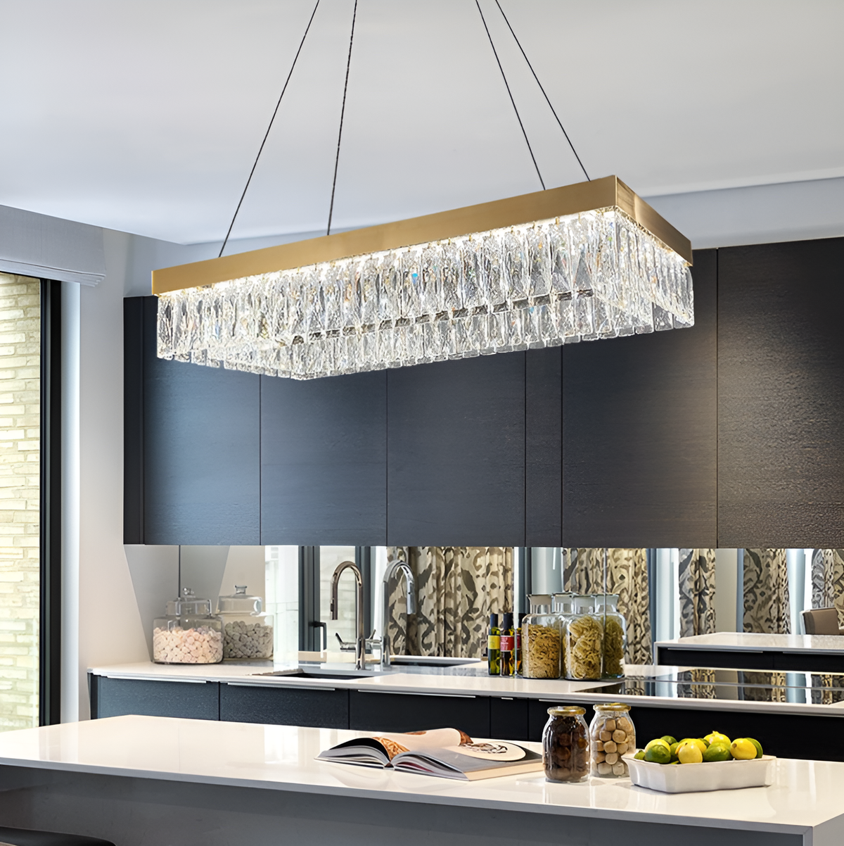 Люстра золота кришталева L-120 cm Led 105W Gold Crystal 250717-100005573