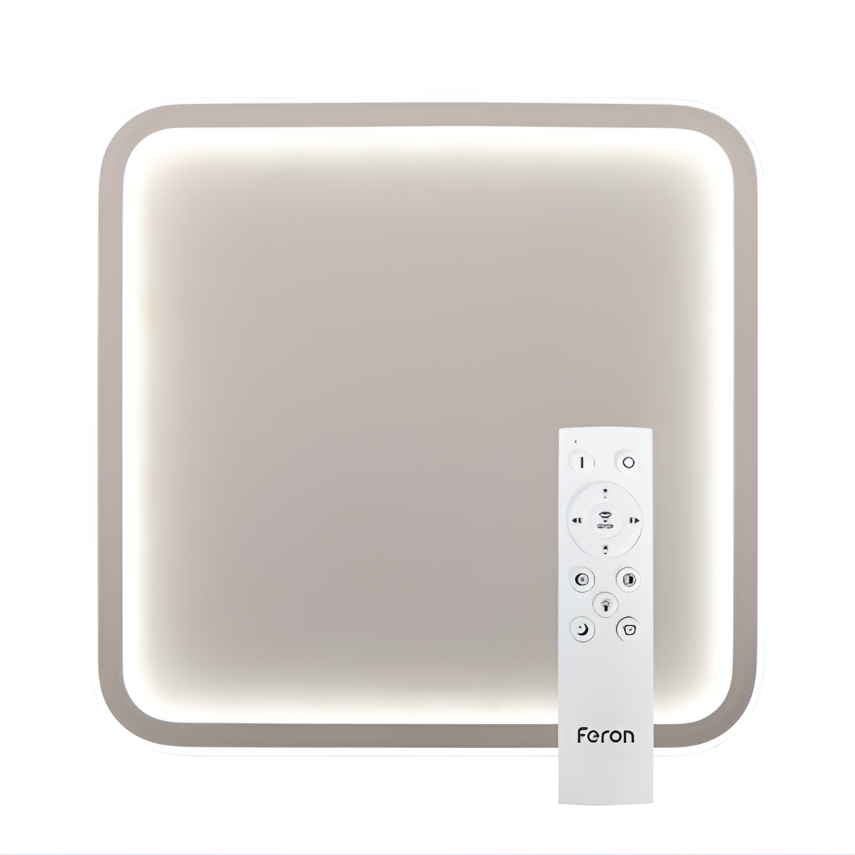 Ультратонка стельова біла квадратна люстра з пультом керування L-40 cm Led 70W White Square 250864-100005733
