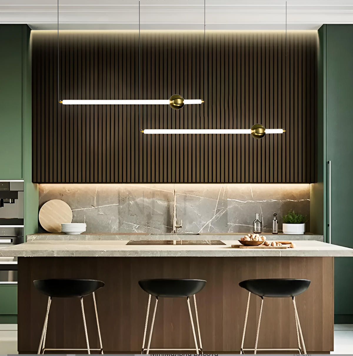 Підвісні люстри L-60 cm / L-90 cm Led 13W Gold+White Horizontal tubes 250518-100004854
