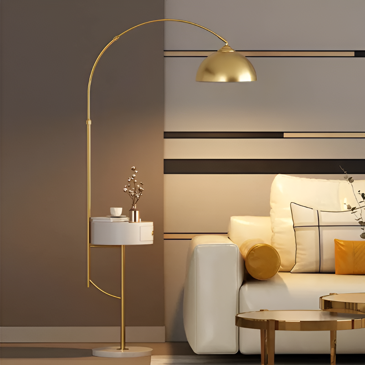 Торшер зі столиком Table Е27 H-185cm Gold 250558-100004751