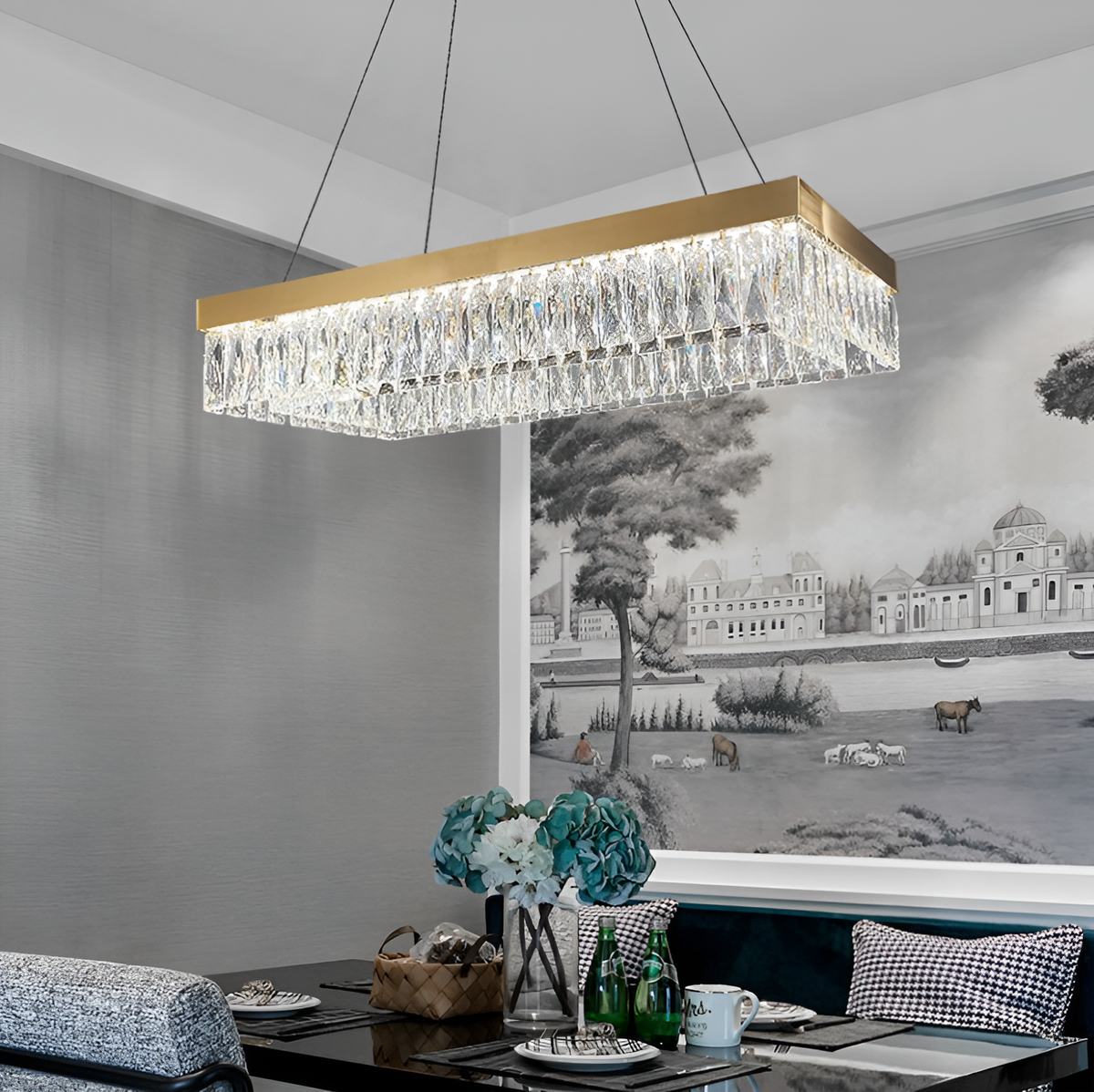 Люстра золота кришталева L-120 cm Led 105W Gold Crystal 250717-100005573