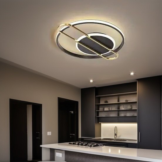 Стельовий світильник Ceiling clip circle L520 Led 47W 3000K 4000K 6000K Black + Gold 241276-100004002