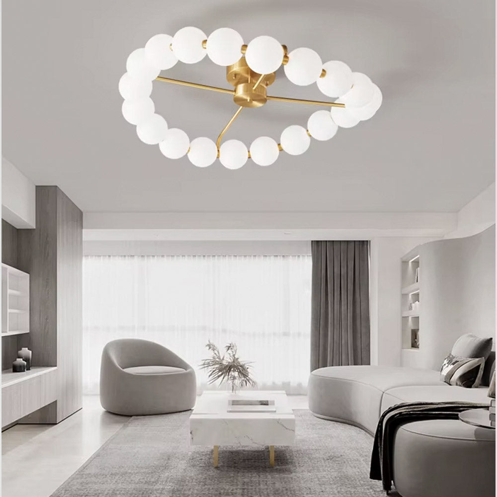 Стельові світильники з білими перлинами Pearls 4000K D-50 Led 28W / D-77 Led 47W Gold + White 250218-100004161