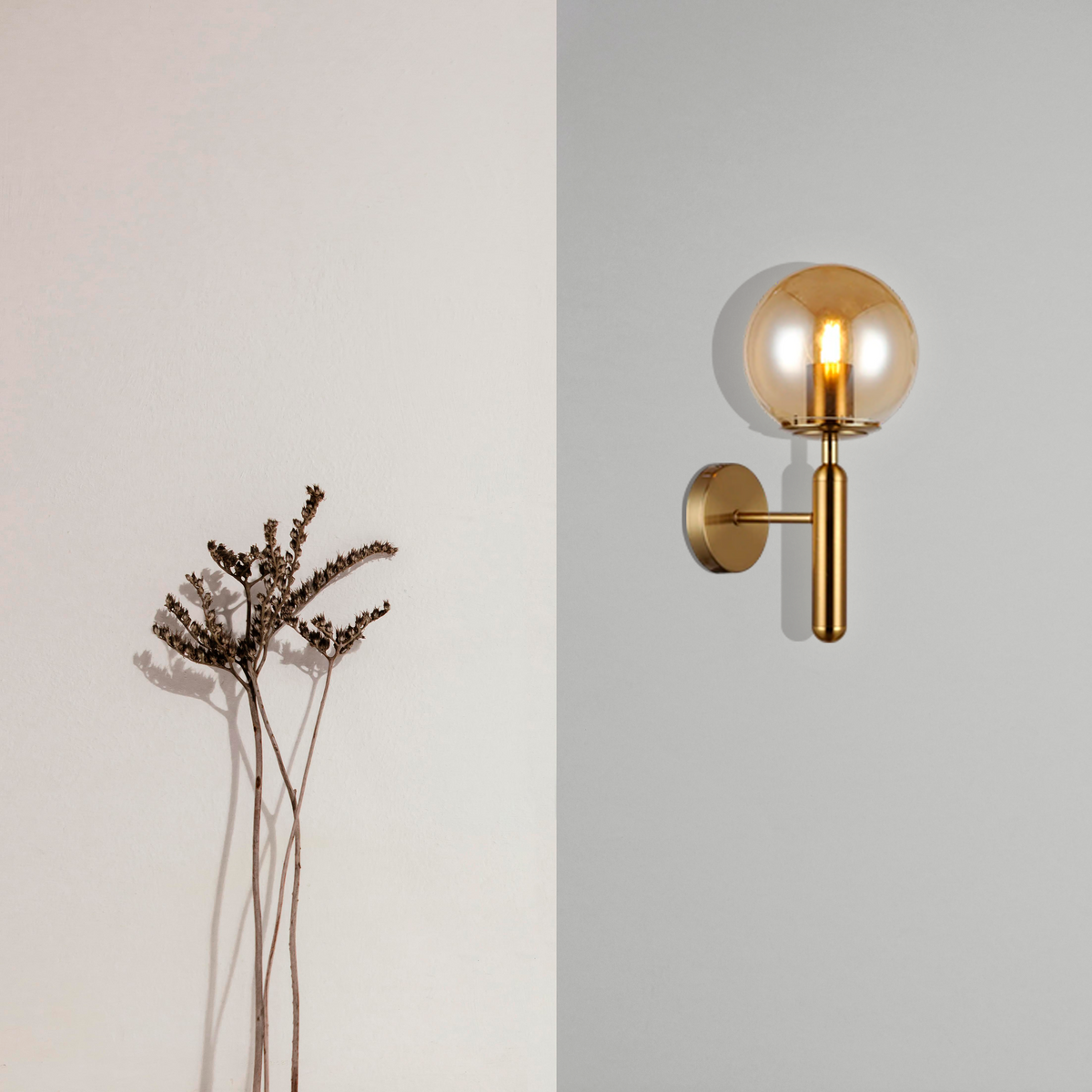 Настінний світильник Faro Bollo D-15 см E27 Gold + Amber 250431-100004295