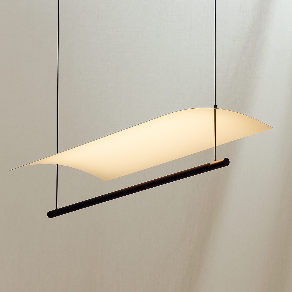 Світильник підвісний з одинарним корпусом Парус L-60 cm Led Black+White Canvas 250718-100005505