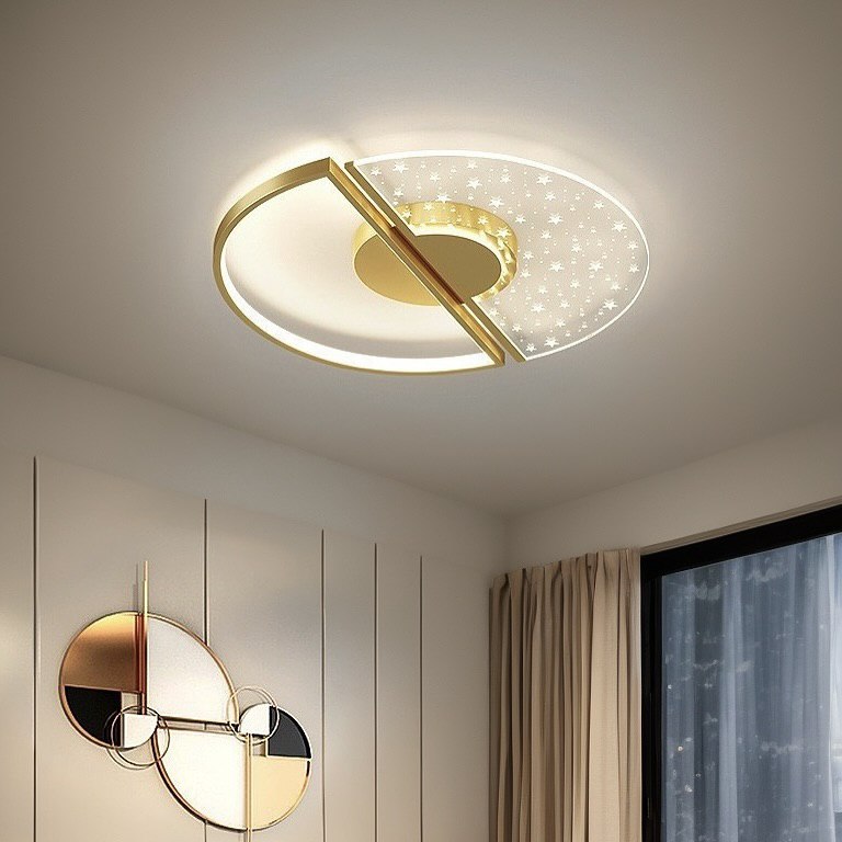Стельовий світильник світлодіодний з пультом Stars ceiling D490 Led 48W 3000K 4000K 6000K Gold 250335-100004230