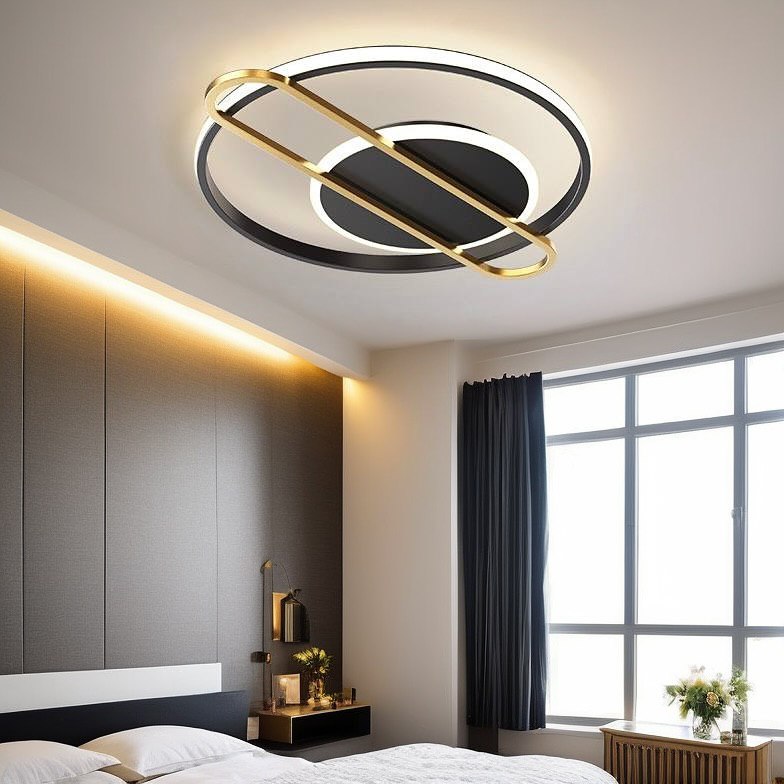 Стельовий світильник Ceiling clip circle L520 Led 47W 3000K 4000K 6000K Black + Gold 241276-100004002