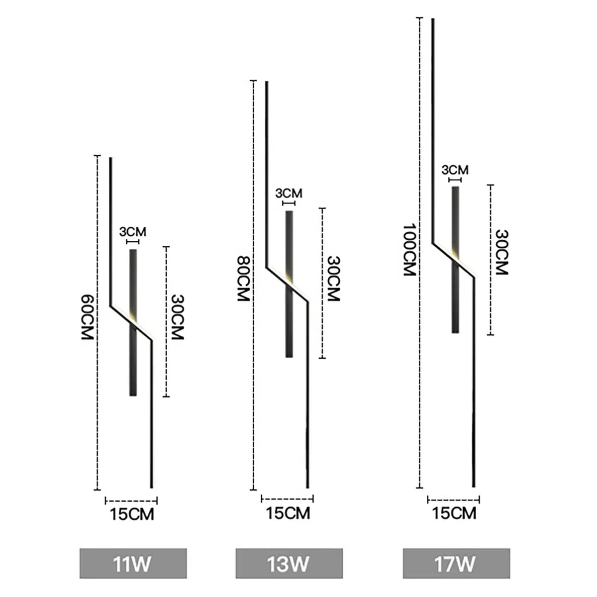 Бра Double lines black & gold L600 / L800 / L1000 3000K 241080-100003843
