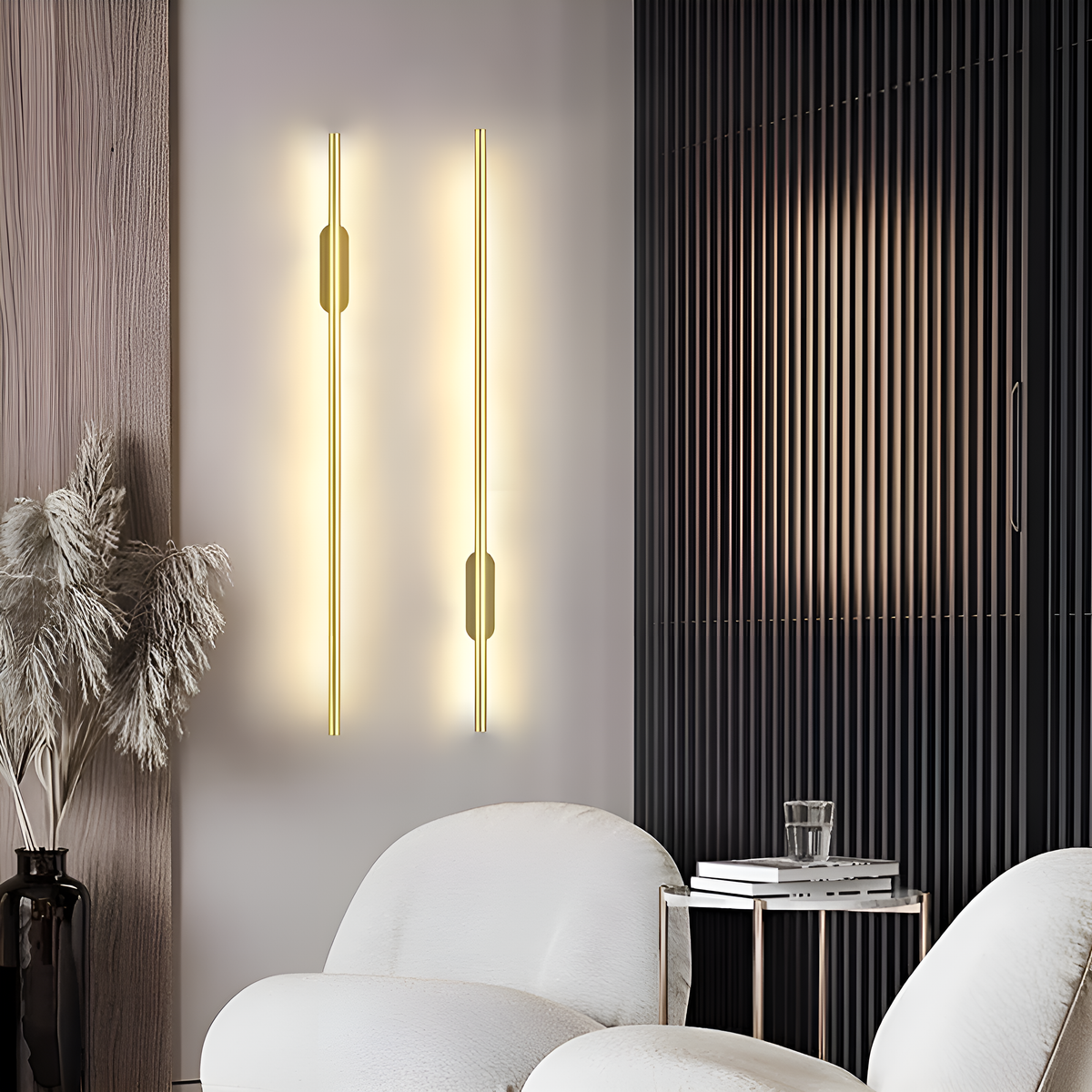 Бра лінійні золоті H-70 cm / H-94 cm Led 3500K Gold Sand 211020-100000448