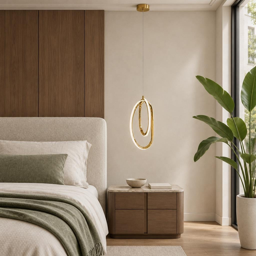 Підвісний світильник з акриловим розсіювачем у металевій оправі