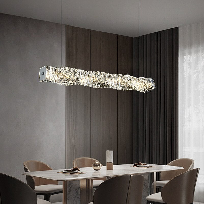 Підвісні світильники H-120 cm 3000K 4000K 6000K L-120 cm Led 110W / L-150 cm Led 138W Chrome Care luxury Crystal 240522-100003270