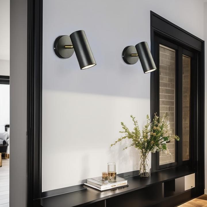 Настінний світильник чорний H-14 cm E27 Black Wall spot 241122-100003942