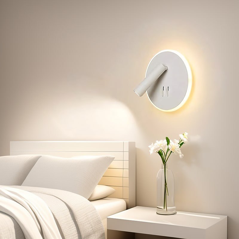 Настінні світильники з вимикачем на корпусі Circle D-14 см Led 10W Black / White 240622-100003414