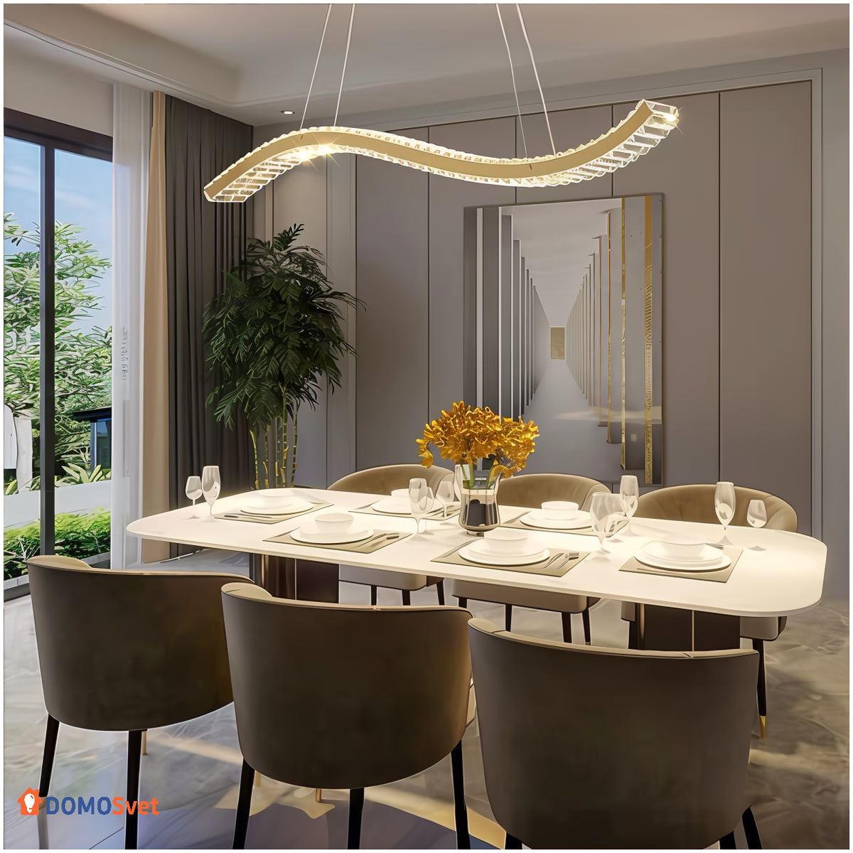 Люстра Gold Crystal Long Domosvet Design 250914-241885