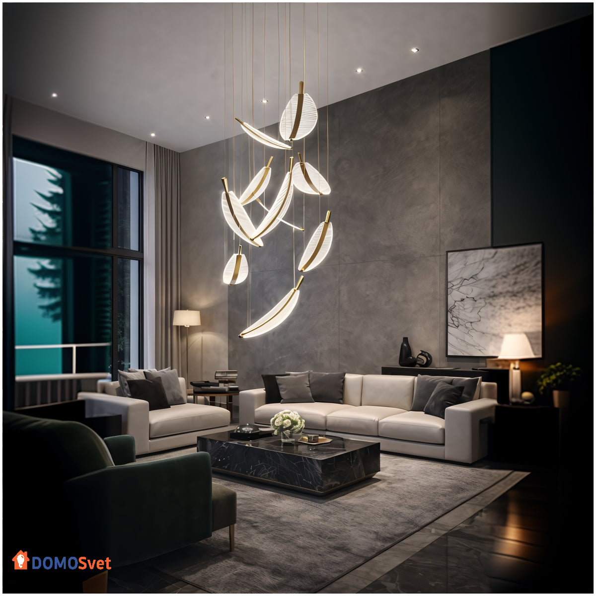Люстра Golden Leaf Cascade Domosvet Design 260814-249039