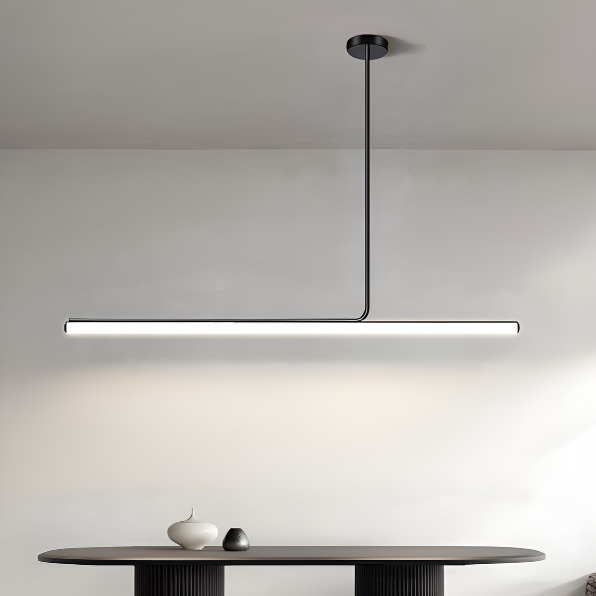 Підвісні світильники L-80 cm / L-100 cm / L-120 cm / L-150 cm Led 4000K Black / White Simple long 250358-100004228