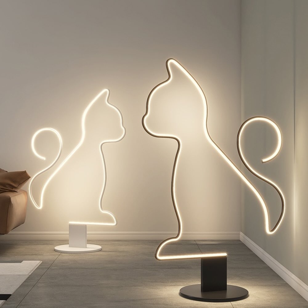 Підлоговий світильник Торшер Cat H1200 Led-модуль Black / White 240558-100003294
