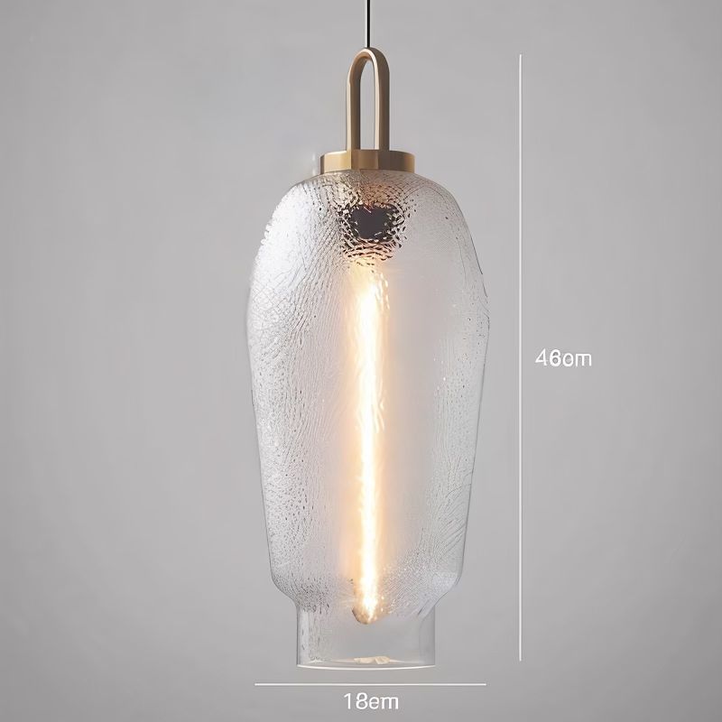 Підвісний світильник золотий H-46 cm D-16 cm E27 Gold Frosty lamp 241122-100003934