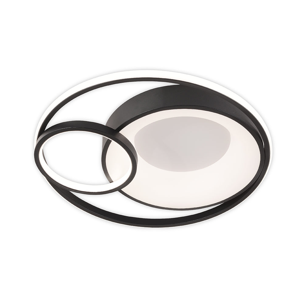 Стельова світлодіодна люстра чорна кругла з пультом D-50 cm Led 100W Black Trio Ceiling 250660-100005358