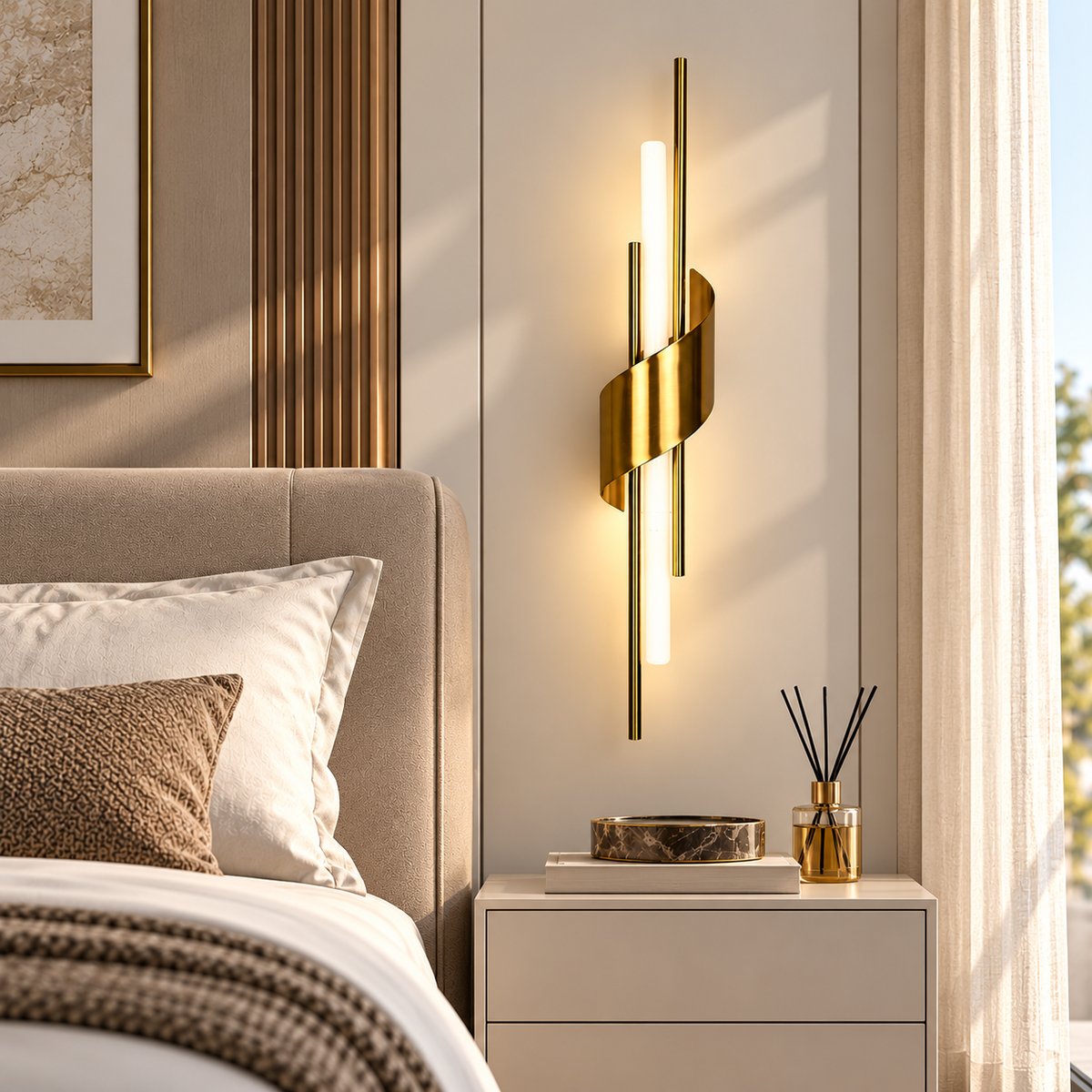 Настінний світильник золотий L-60 cm Led 6W 3000K-6000K Gold Curl 261018-100009125