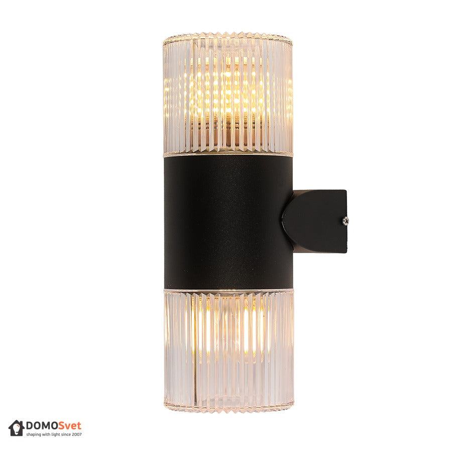 Вуличний настінний світильник з двома прозорими плафонами