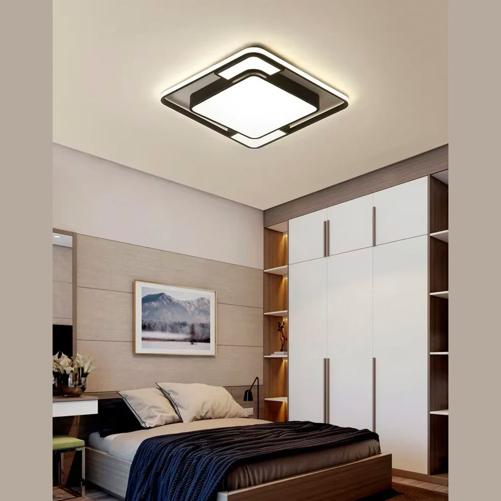 Стельовий світильник Double square D650 Led 60W 3000K 4000K 6000K Black 250318-100004266
