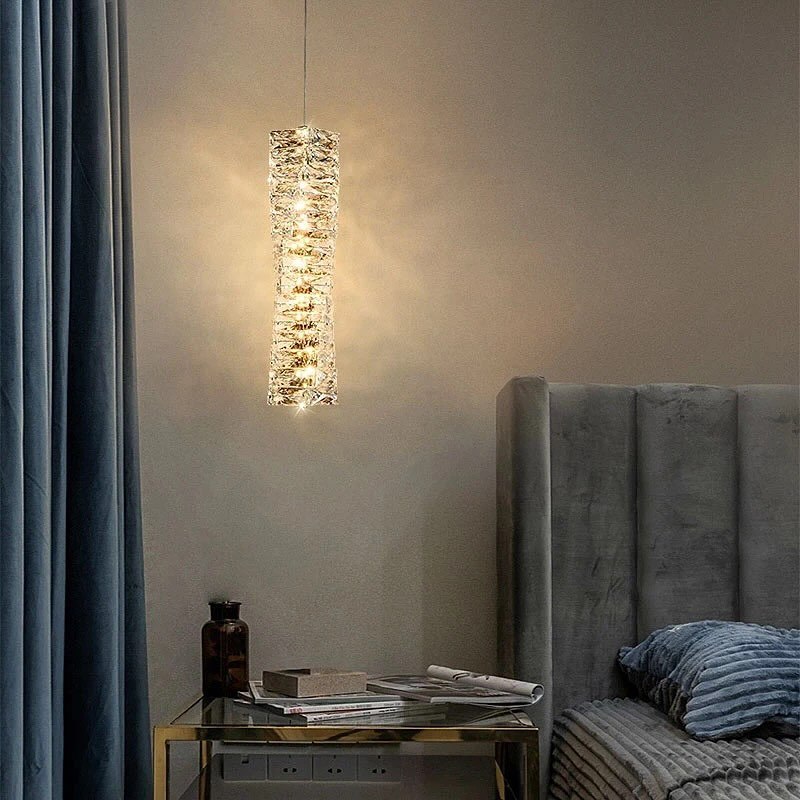 Підвісний світильник золотий з кришталевим плафоном H-46 cm Led 5W Gold Care luxur 240522-100003273