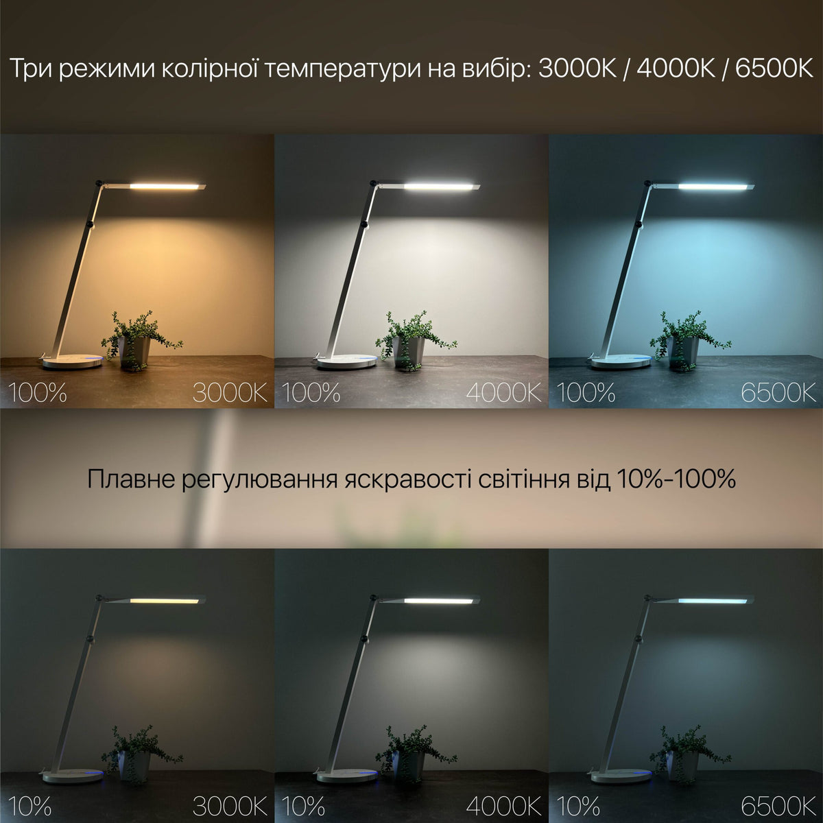Настільна лампа біла світлодіодна Led 8W White Parker 250960-100005904