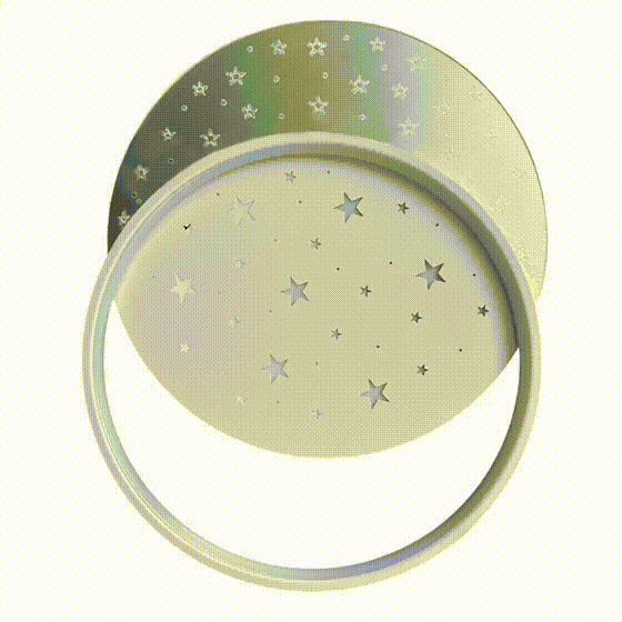 Люстра біла стельова світлодіодна із зірками L-50 cm Led 88W RGB Astronaut White Universe Stars 251248-100006870