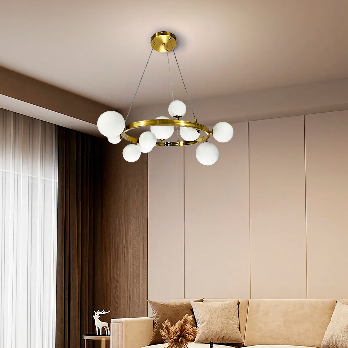 Люстра Modo white Bubble 10 D-70 cm G9 Gold + White 250418-100004314