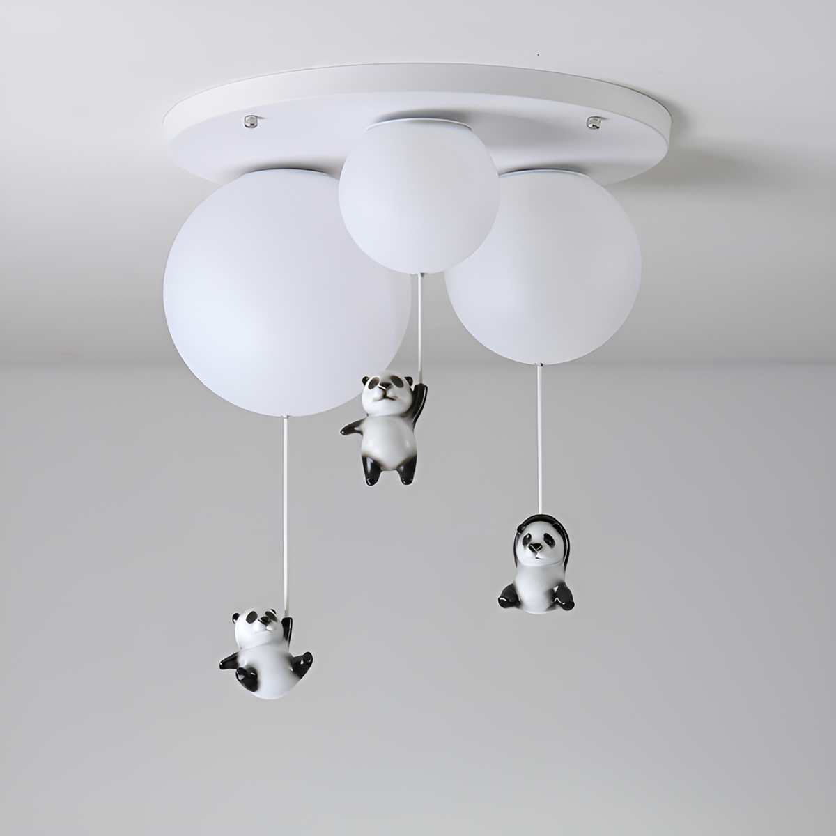 Люстра біла шарики з пандам E27х3 D-50 см White Panda 240731-100003499