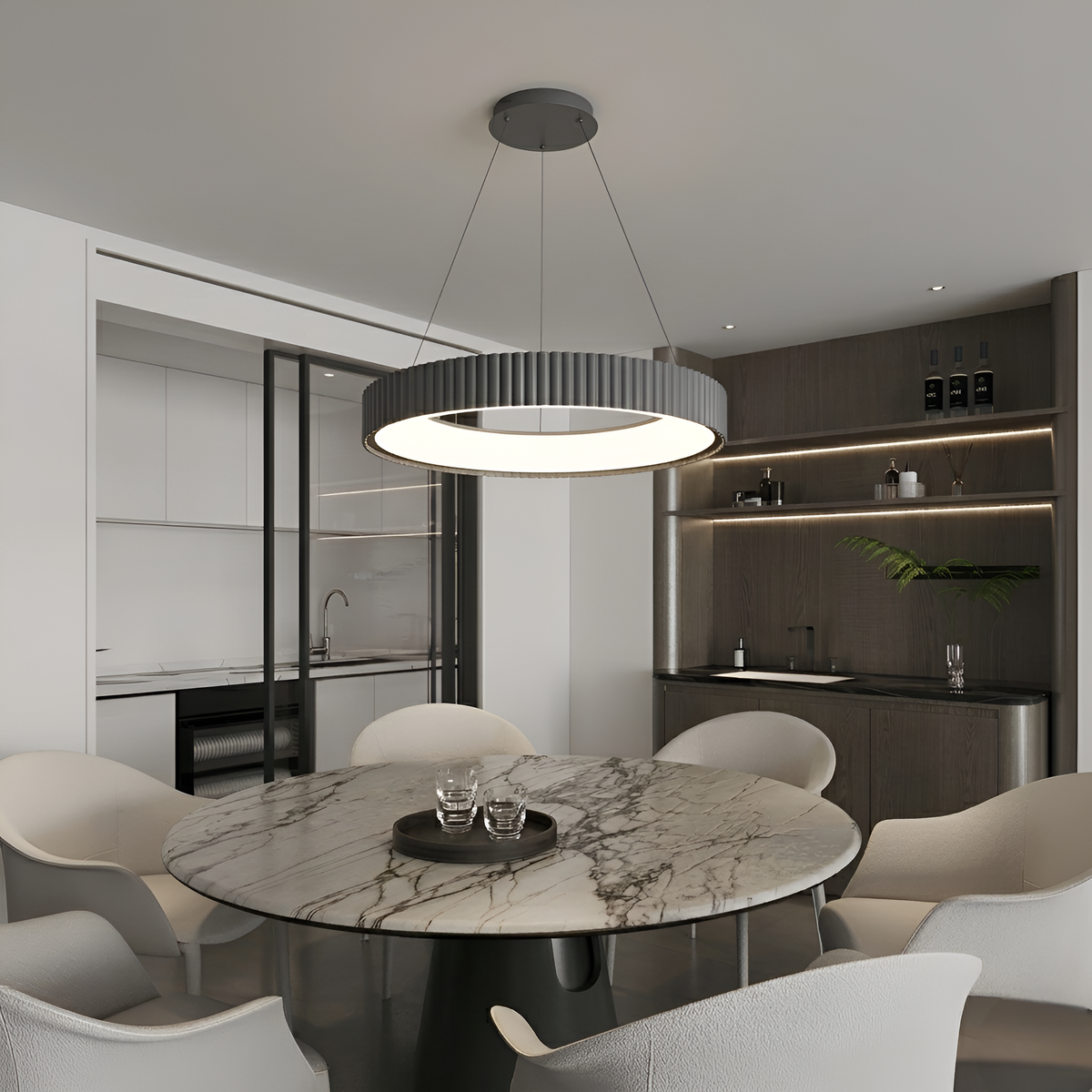 Підвісні люстри сірі D-40 cm / D-50 cm Led 3000K-6500K Grey 260322-100007622