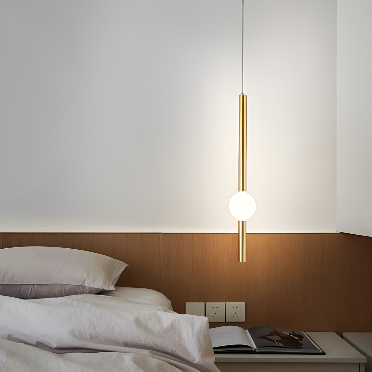 Підвісний світильник золотий H-60cm / H-90cm Led 4000К Gold Elegant Tube 250618-100005156