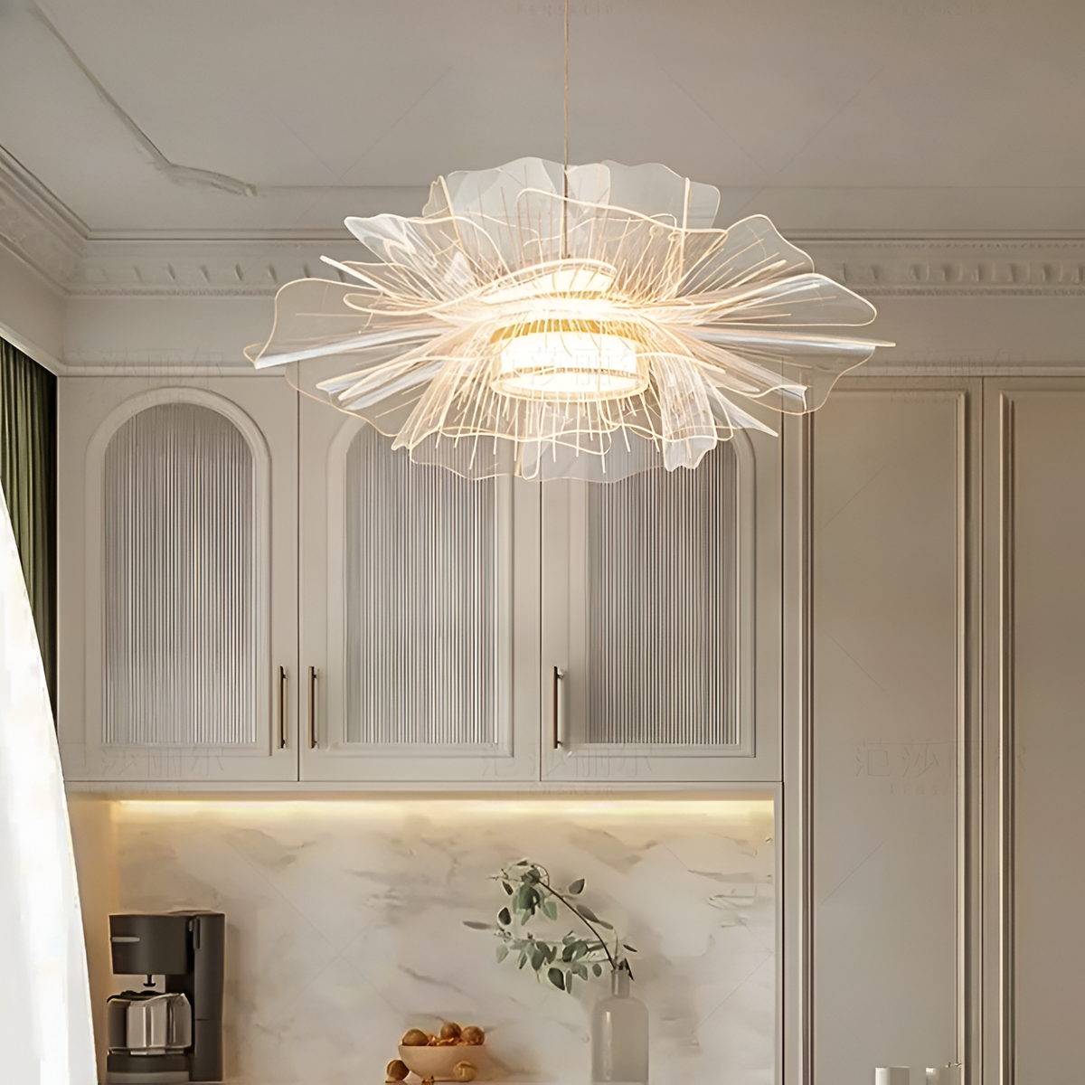 Люстра біла у вигляді квітки D-50 cm Led 4000K White Flower 250918-100002061