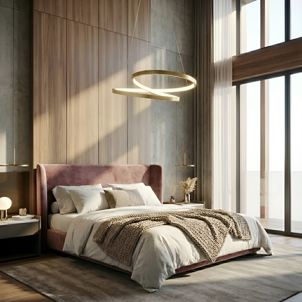 Підвісна люстра золота D-50 cm Led 40W 4000K Gold Knot 251240-100006888