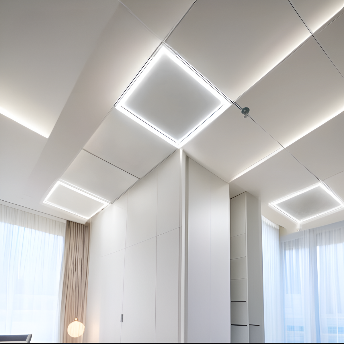 Стельовий світильник білий квадратний L-59.5 cm Led 40W 4000K White Square 251062-100006285