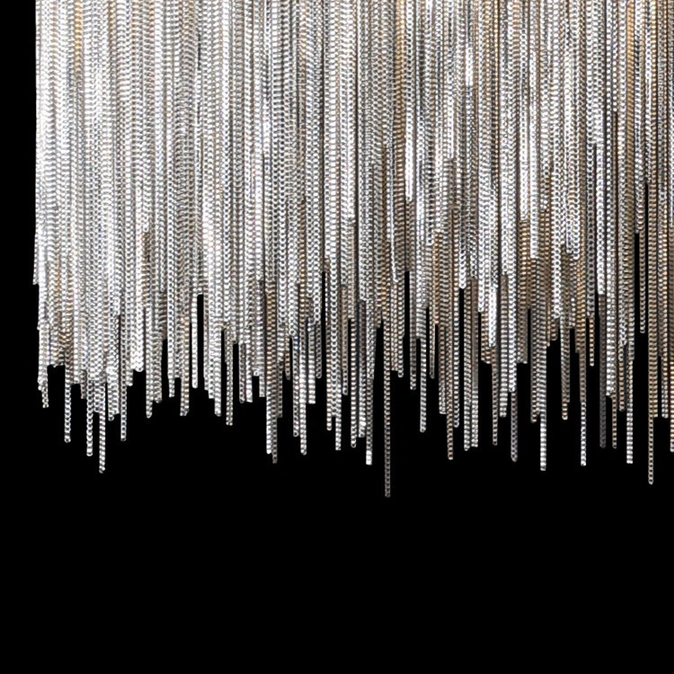 Підвісна подвійна люстра с ланцюжків D-80+50 cm Led 70W 3000K-6000K Chrome Chain 251218-100006916