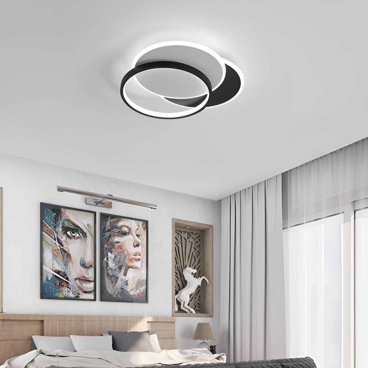 Люстра стельова Trio 70W L-49cm 3000-6000K Black+White 250575-100005024