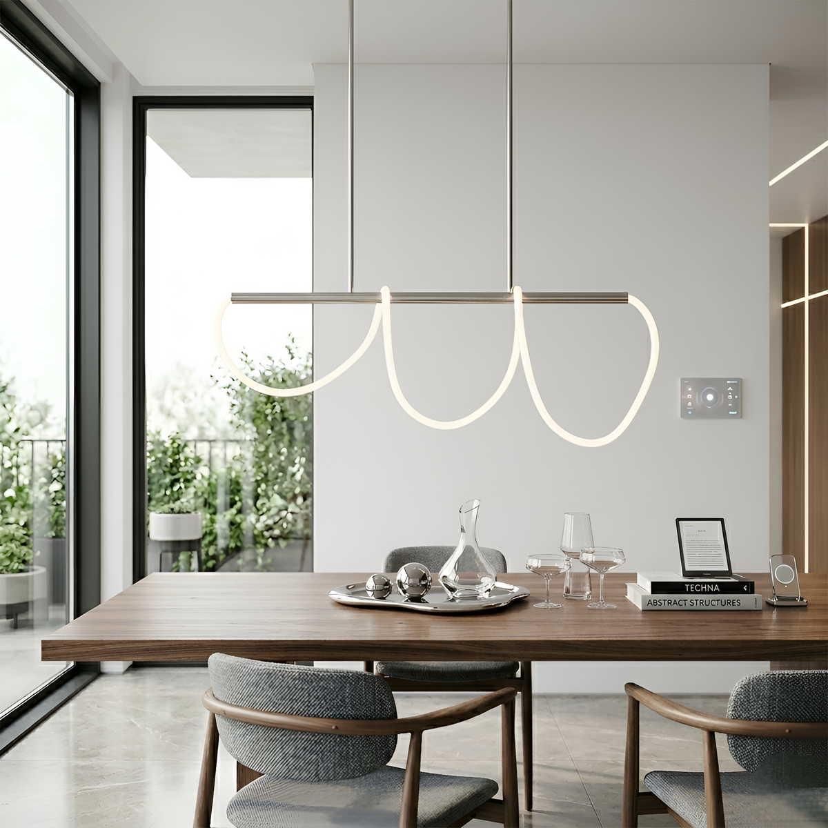 Підвісна люстра срібна L-120 cm Led 32W 3200K Chrome Rope 260342-100007587